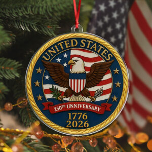 Alternative view of USA 250th Anniversary Eagle USA Flag Acrylic Ornaments Patriotic Gifts For Christmas CH07 899208
