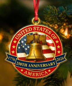 Alternative view of USA 250th Anniversary Liberty Bell Semiquincentennial Acrylic Ornament