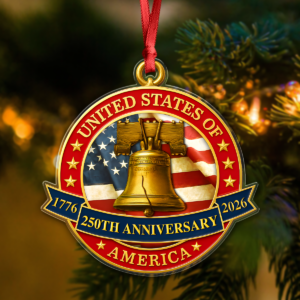 Alternative view of USA 250th Anniversary Liberty Bell Semiquincentennial Acrylic Ornament HO82 900370