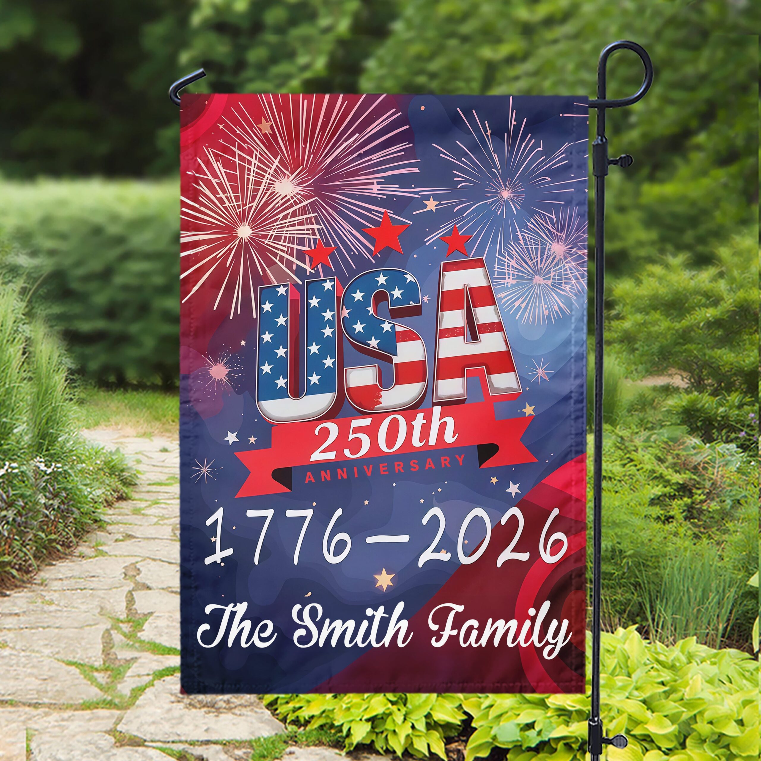 USA 250th Years Anniversary 1776 America 2026 USA July 4th Personalized Garden Flag HA75 897902 - Image 7
