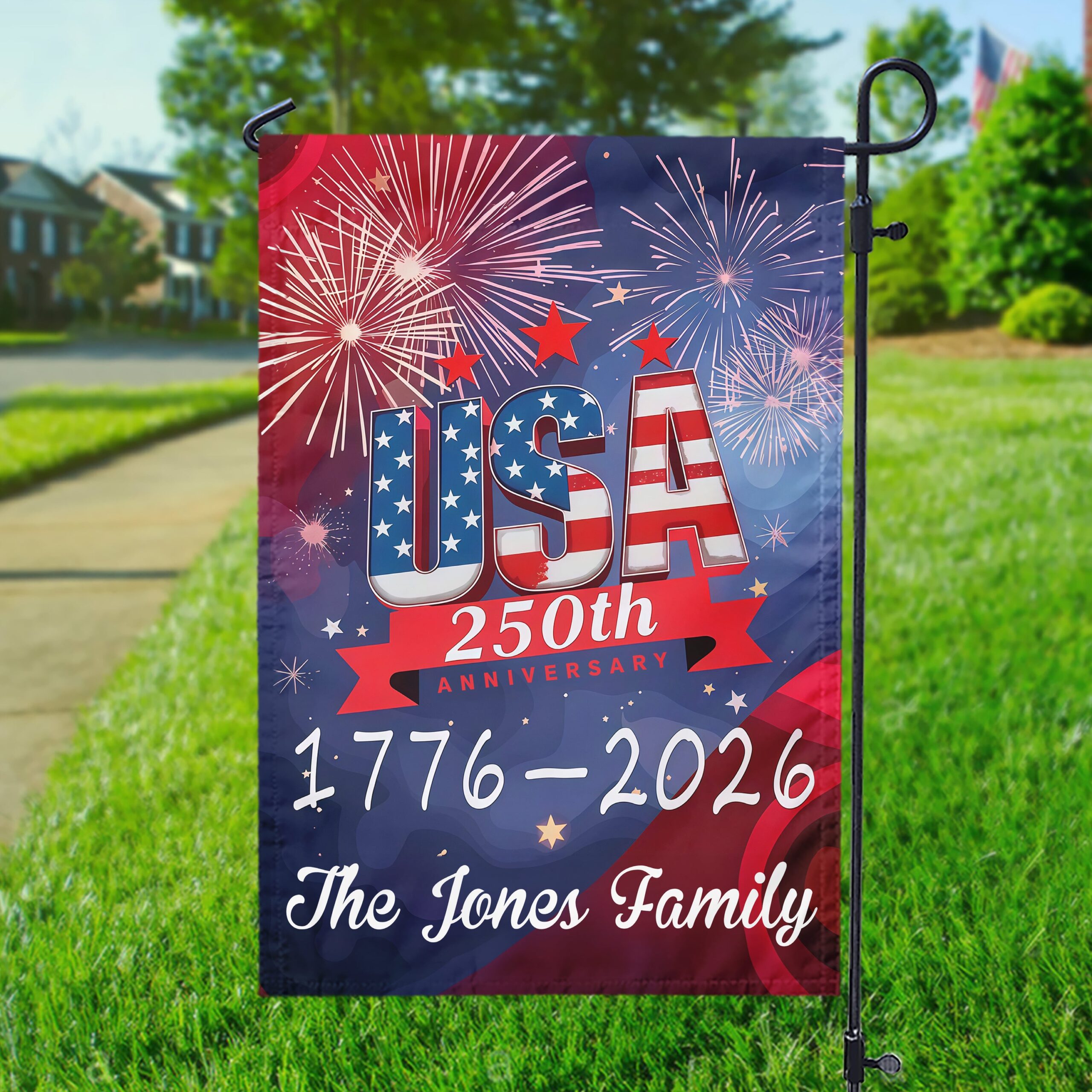 USA 250th Years Anniversary 1776 America 2026 USA July 4th Personalized Garden Flag HA75 897902 - Image 6