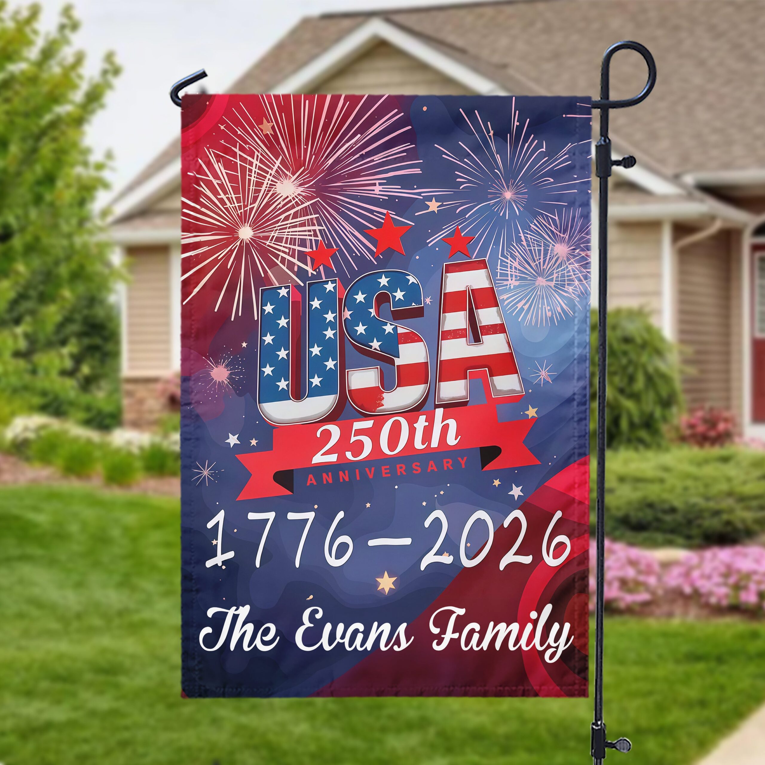 USA 250th Years Anniversary 1776 America 2026 USA July 4th Personalized Garden Flag HA75 897902 - Image 4