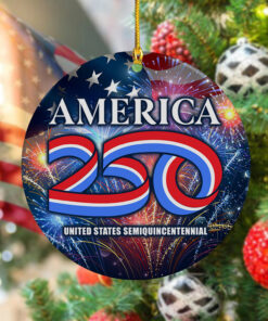 USA Semiquincentennial America 250 Patriotic Ceramic Ornament