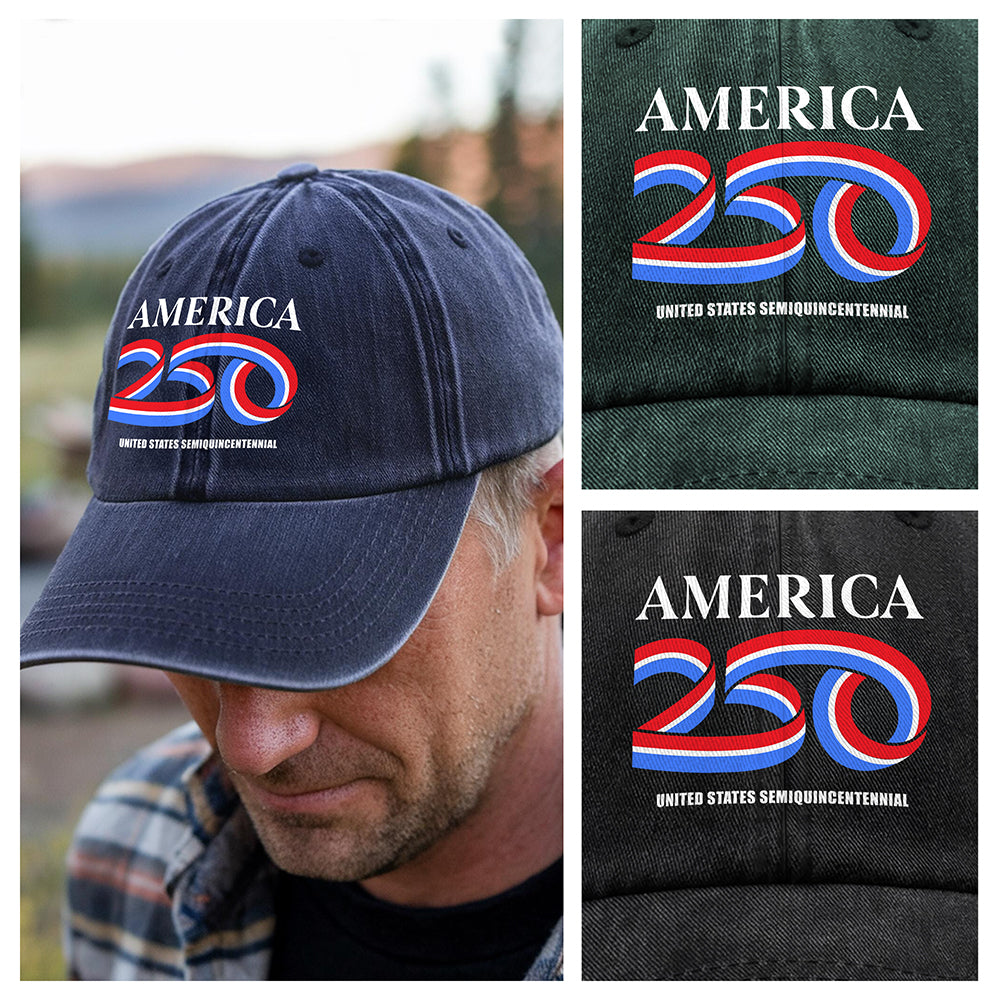 USA Semiquincentennial America 250 Patriotic Washed Denim Baseball Cap LM32 895305 - Image 5