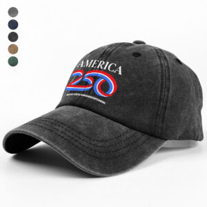 Alternative view of USA Semiquincentennial America 250 Patriotic Washed Denim Baseball Cap LM32 895305