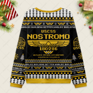 Alternative view of USCSS Nostromo Ugly Christmas Fuzzy Fleece Sweatshirt