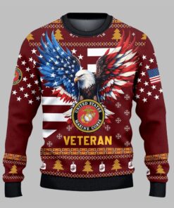 USMC Veteran Ugly Sweater 2025 Christmas