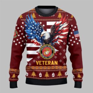 USMC Veteran Ugly Sweater 2025 Christmas - Grishko.com
