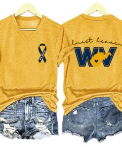 Alternative view of V-Neck Retro WV Strong Ribbon West Virginia Strong Almost Heaven Print T-Shirt