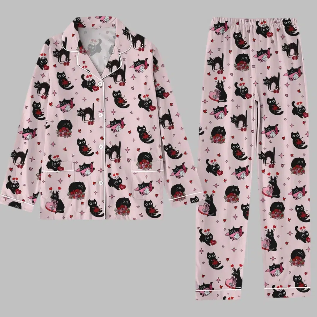 Valentine Cat Lover Pajama Set
