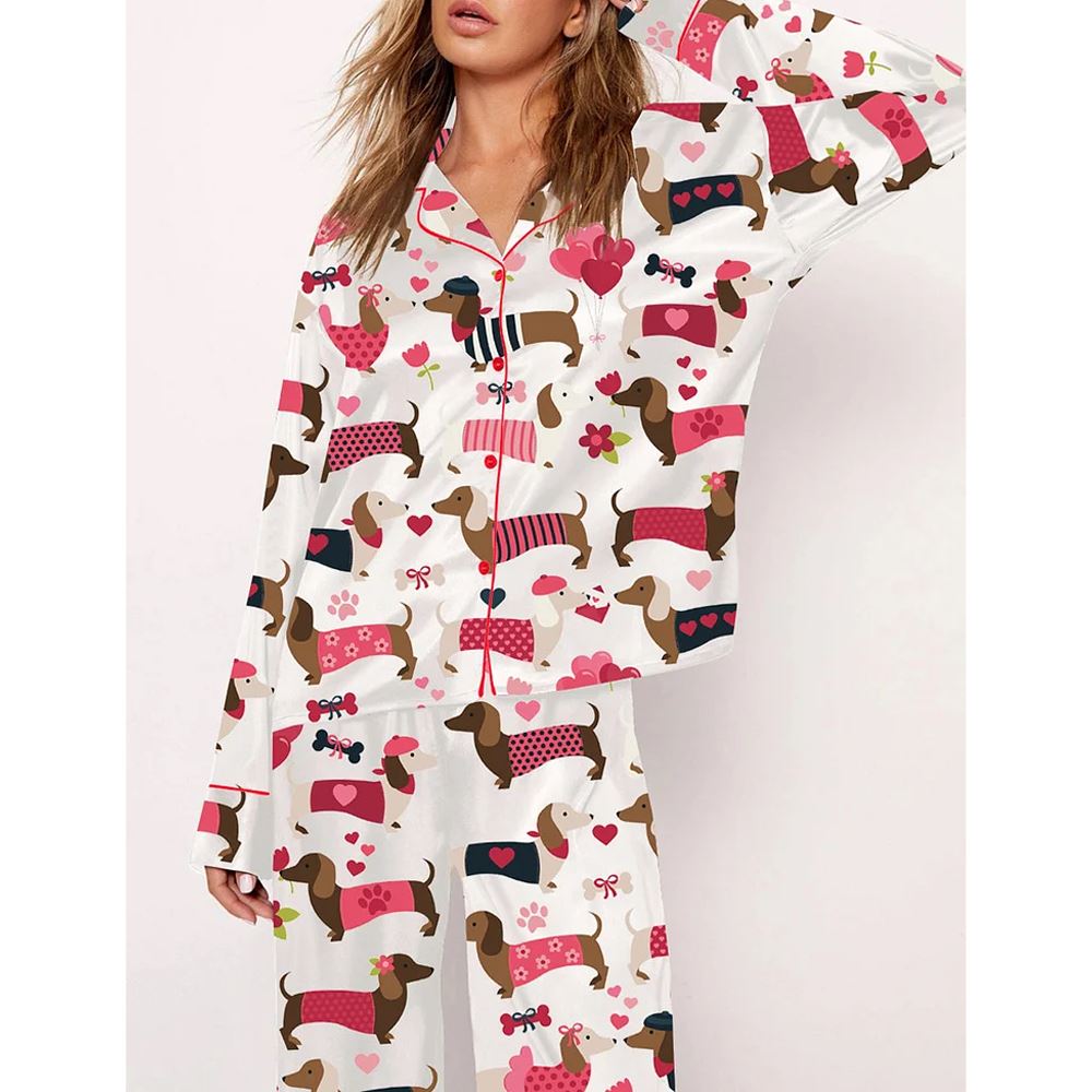 Valentine Dachshund Dog Pajama Set
