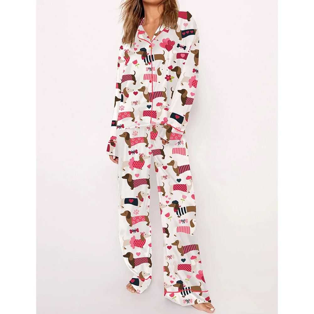 Valentine Dachshund Dog Pajama Set - Image 2