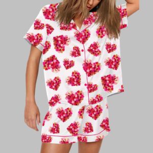 Valentine Day Heart Brushstroke Pajama Set