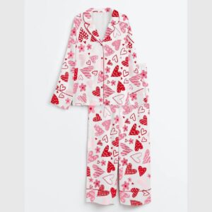 Alternative view of Valentine Heart Satin Pajama Set