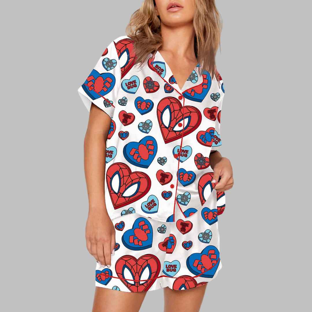 Valentine Superhero Print Pajama Set - Image 3