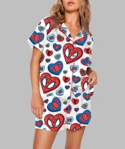 Valentine Superhero Print Pajama Set