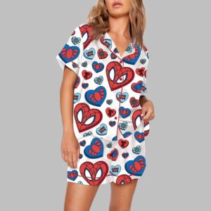 Valentine Superhero Print Pajama Set