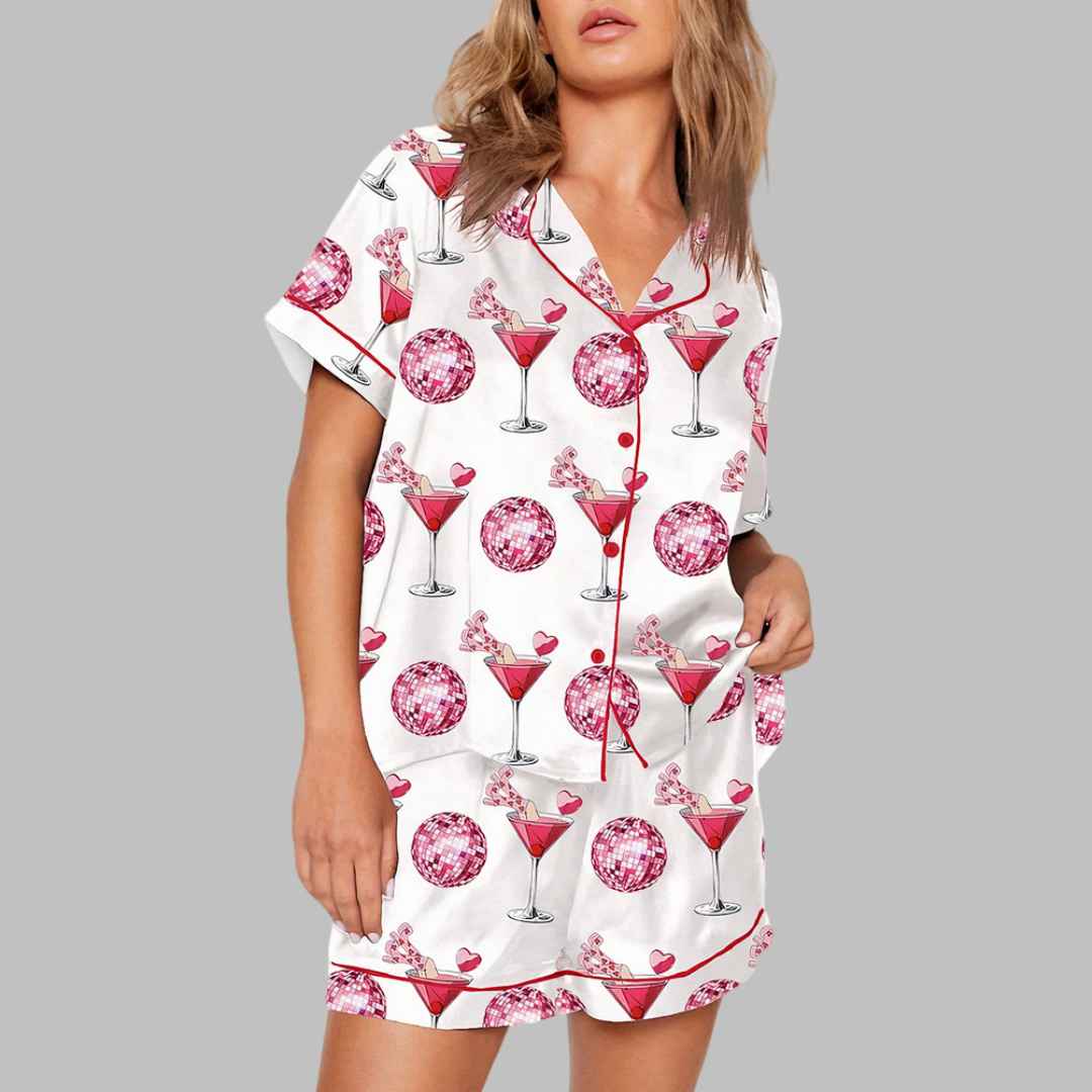 Valentine's Day Cocktail Glass Pajama Set - Image 3