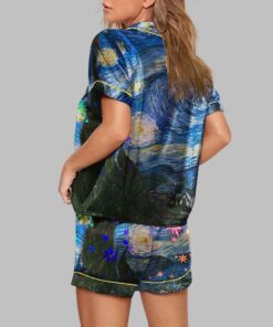 Alternative view of Van Gogh The Starry Night Art Print Pajama Set