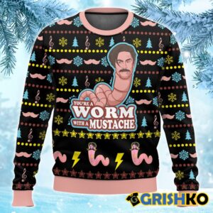 Vanderpump Rules Worm With A Mustache Funny James Kennedy Ugly Sweater - Grishko.com