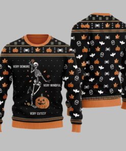 Very Demure Skeleton Ugly Sweater Christmas 2025