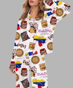 Very Venezuela Silky Satin Pajama Set