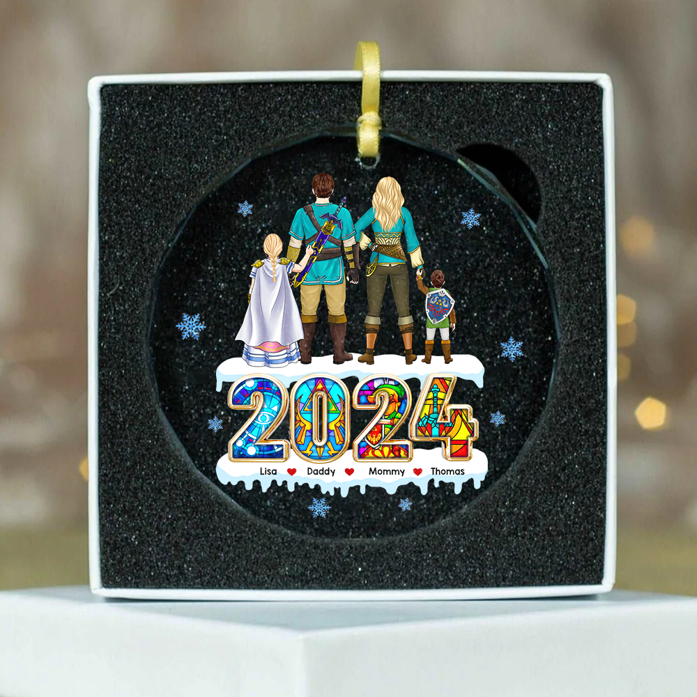 Video Game Family Ornament - Personalized Gifts For Family With Swords - Image 3