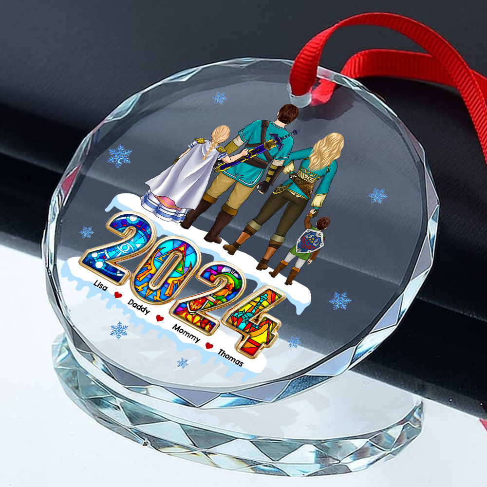 Alternative view of Video Game Family Ornament - Personalized Gifts For Family With Swords