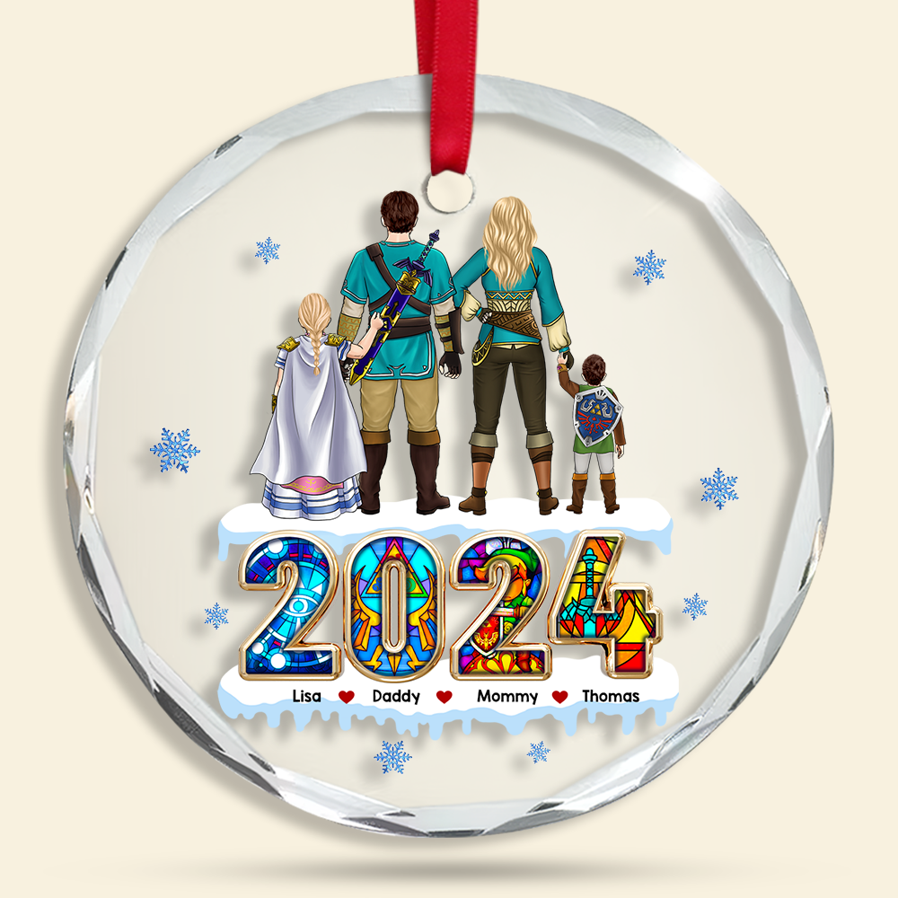 Video Game Family Ornament - Personalized Gifts For Family With Swords - Image 7