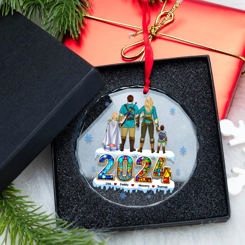 Video Game Family Ornament - Personalized Gifts For Family With Swords - Image 6