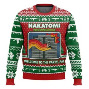 Video Game Nakatomi Die Hard Christmas Ugly Sweater