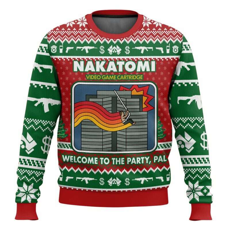 Video Game Nakatomi Die Hard Christmas Ugly Sweater