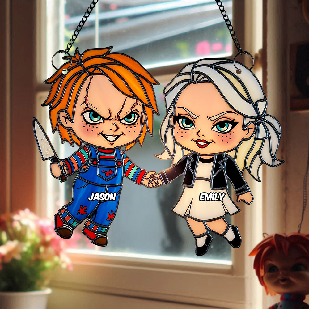 Alternative view of Villain Couple Suncatcher Ornament, Personalized Gifts For Horror Couple 02PGDT090825
