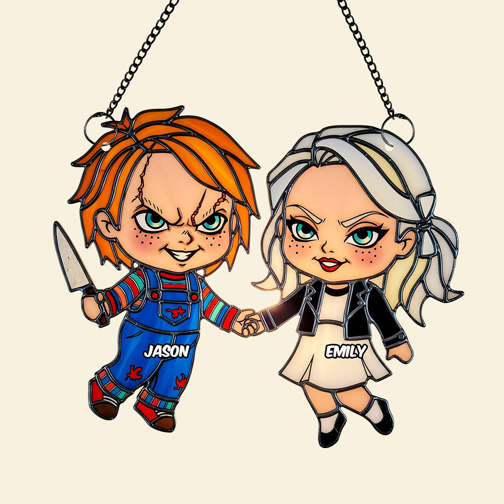 Villain Couple Suncatcher Ornament, Personalized Gifts For Horror Couple 02PGDT090825 - Image 3