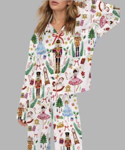 Vintage Christmas Nutcracker Silky Satin Pajama Set