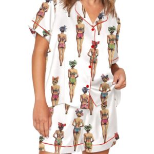 Vintage Coquette Swimsuit Ladies Pajama Set