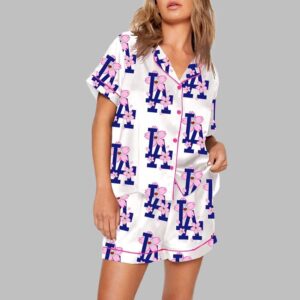 Vintage LA Dodgers Sakura Bloom Print Pajama Set