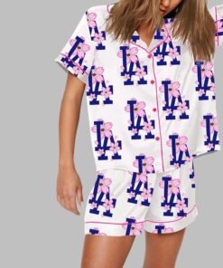 Alternative view of Vintage LA Dodgers Sakura Bloom Print Pajama Set