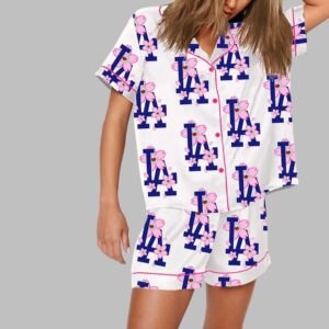 Alternative view of Vintage LA Dodgers Sakura Bloom Print Pajama Set