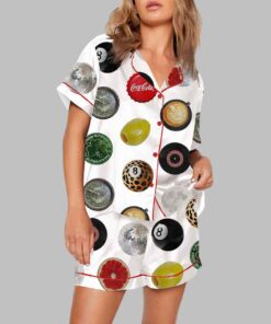 Vintage Retro 8 Ball Print Pajama Set