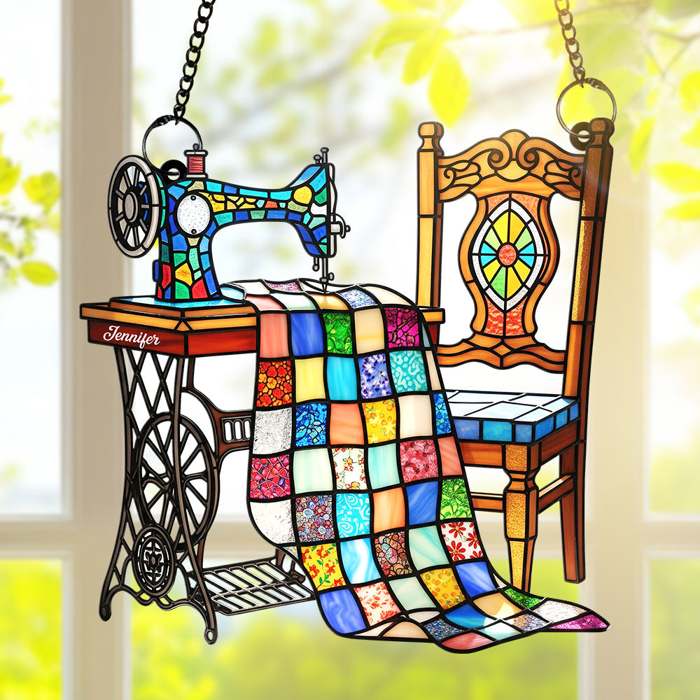 Vintage Sewing Machine Suncatcher Ornament – Personalized Gifts For Sewing Lovers 01ohqn240725