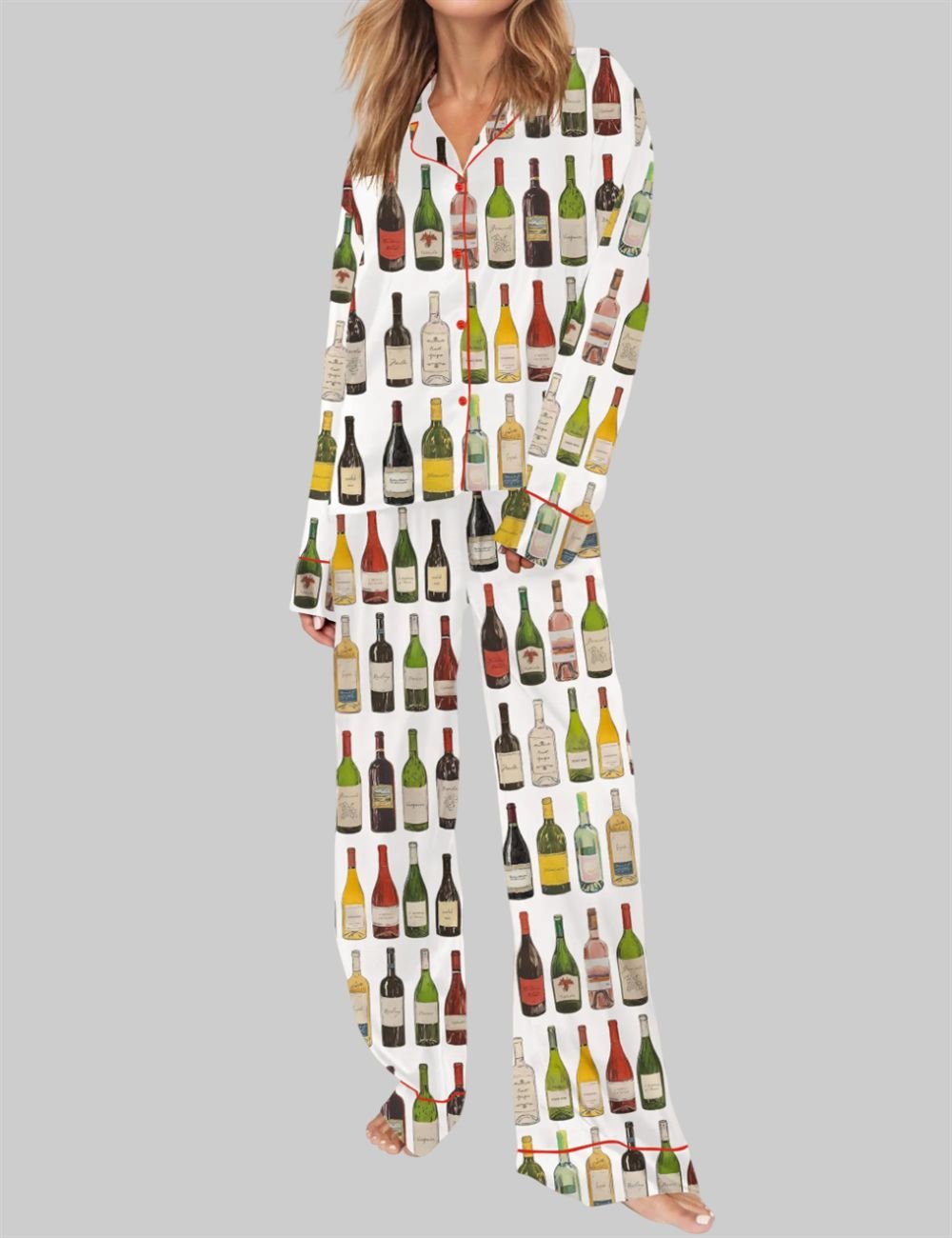 Vintage Wine Bottles Pajama Set - Image 2