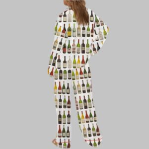 Alternative view of Vintage Wine Bottles Silky Satin Pajama Set