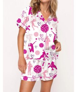 Volleyball Satin Pajama Set For Women