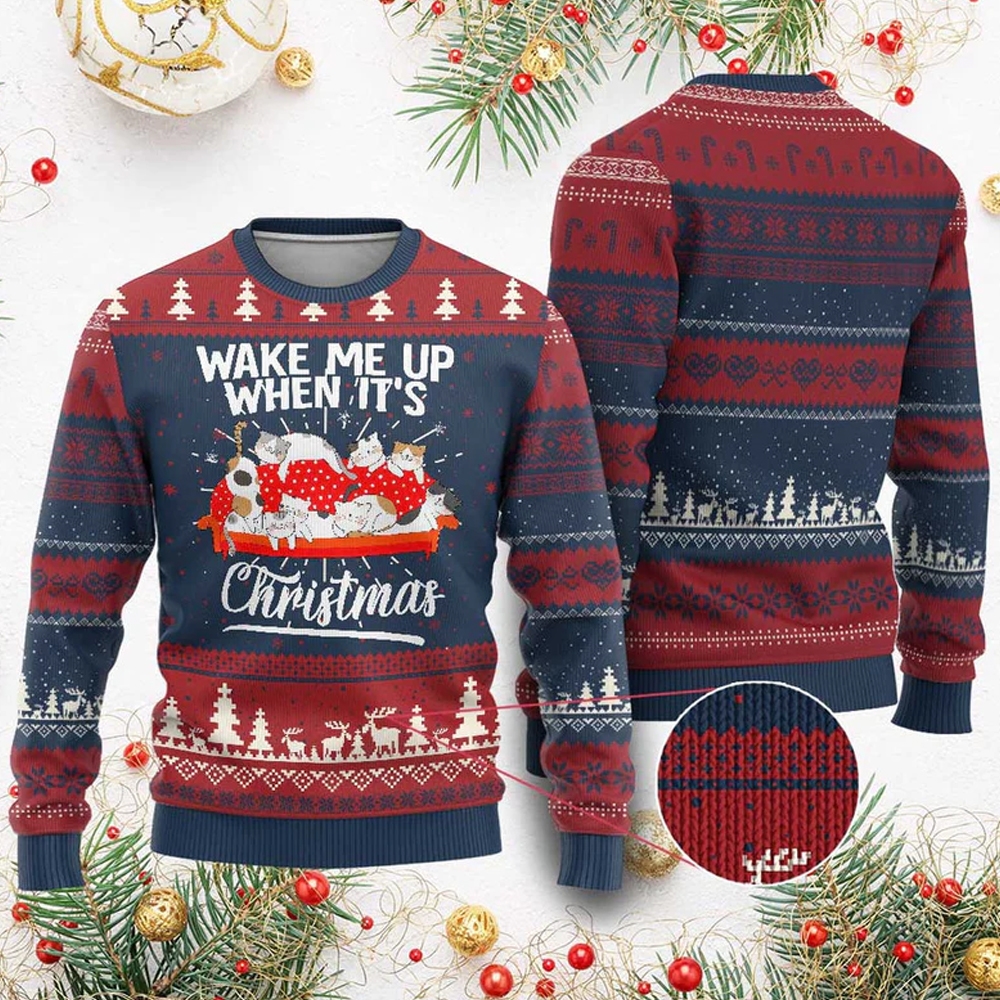 Wake Me Up When It's Ugly Christmas Sweater - Grishko.com