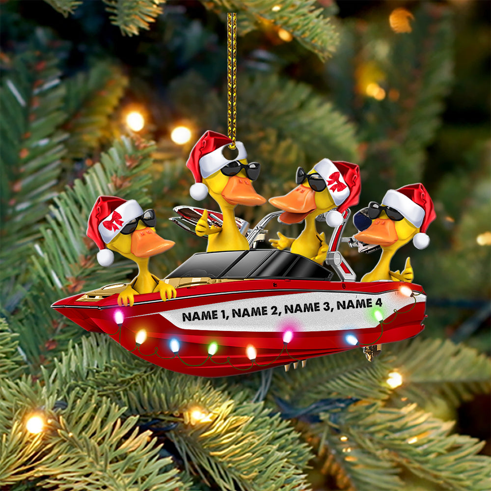 Wakeboarding Ducks  - Personalized Christmas Ornament - Gifts for Wakeboarder