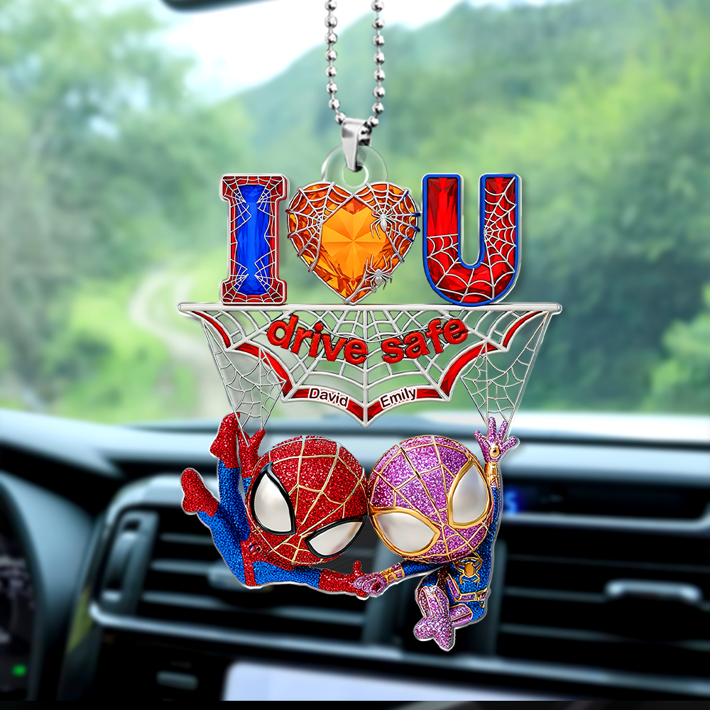 Wall-Crawler Couple Car Ornament - Personalized Gifts For Couple 06tgpu110625 - Image 4