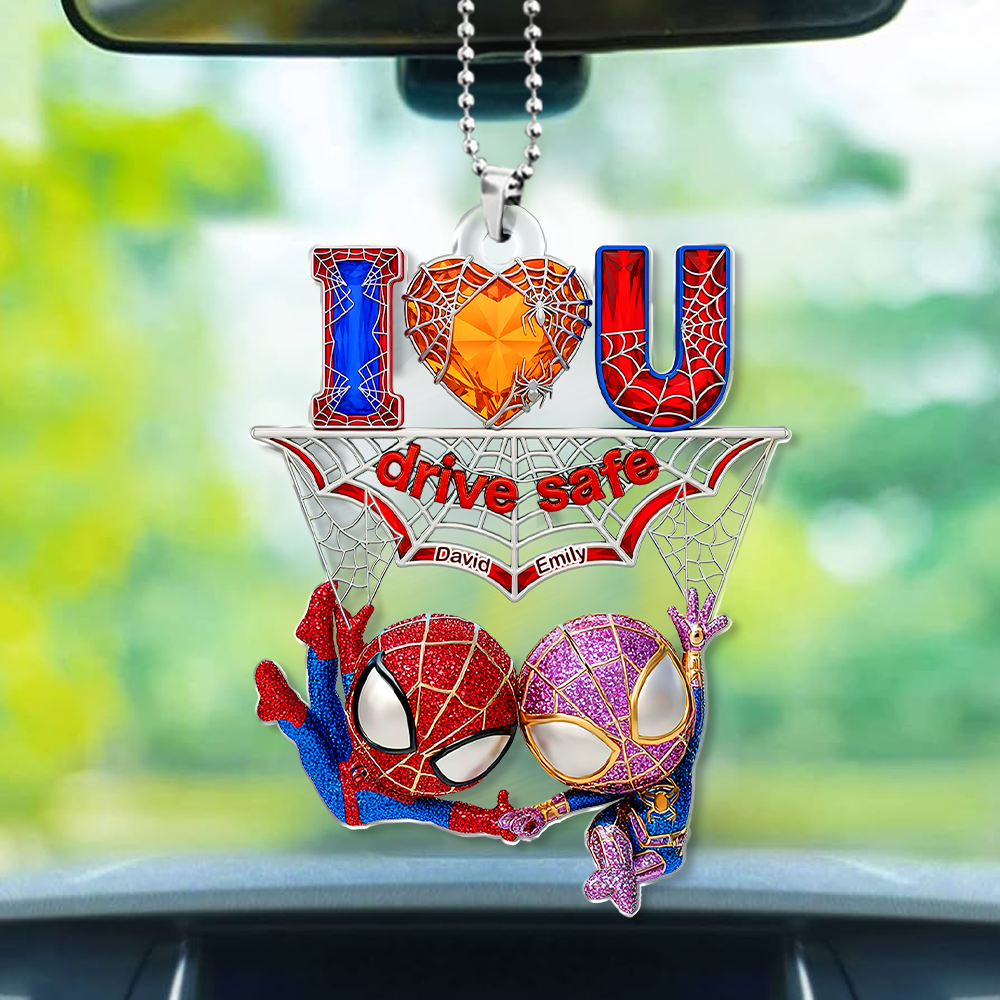 Wall-Crawler Couple Car Ornament - Personalized Gifts For Couple 06tgpu110625 - Image 5