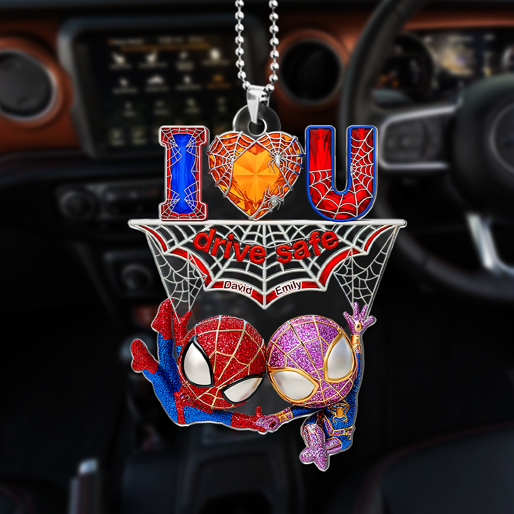 Wall-Crawler Couple Car Ornament - Personalized Gifts For Couple 06tgpu110625 - Image 3