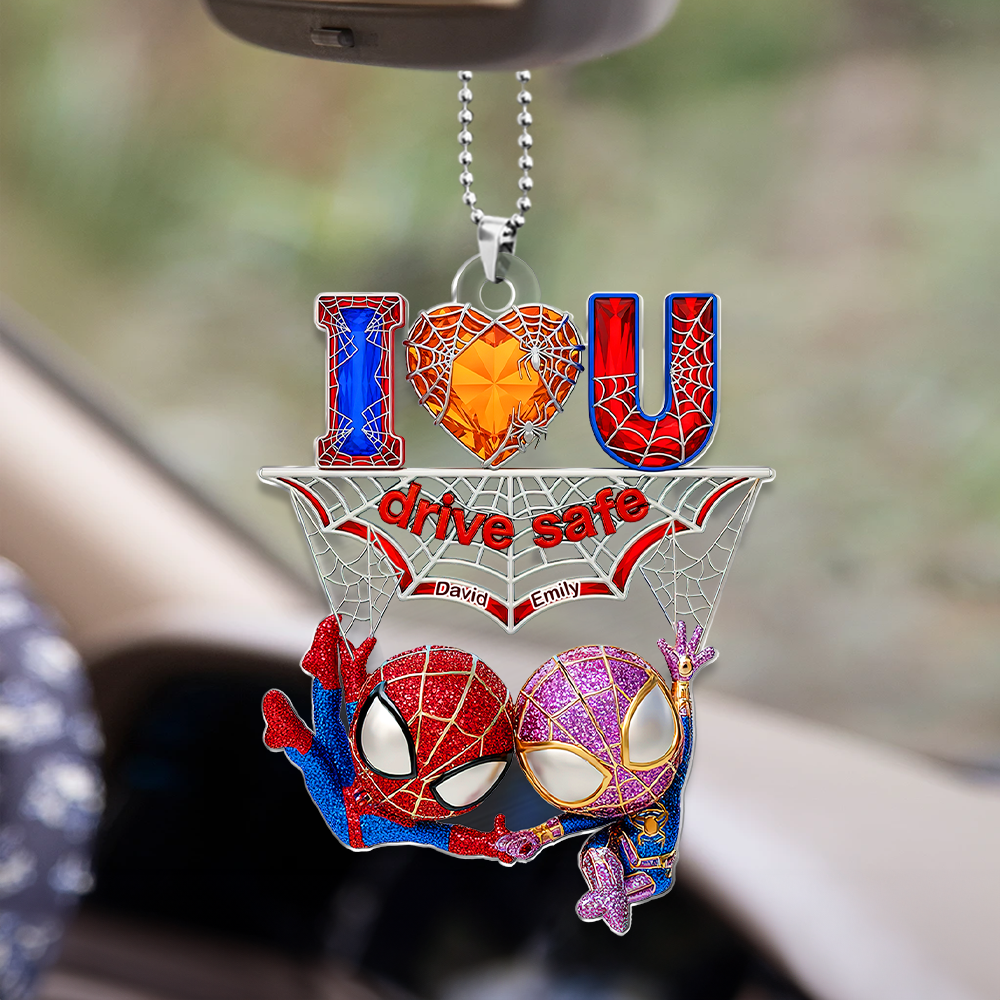 Alternative view of Wall-Crawler Couple Car Ornament - Personalized Gifts For Couple 06tgpu110625